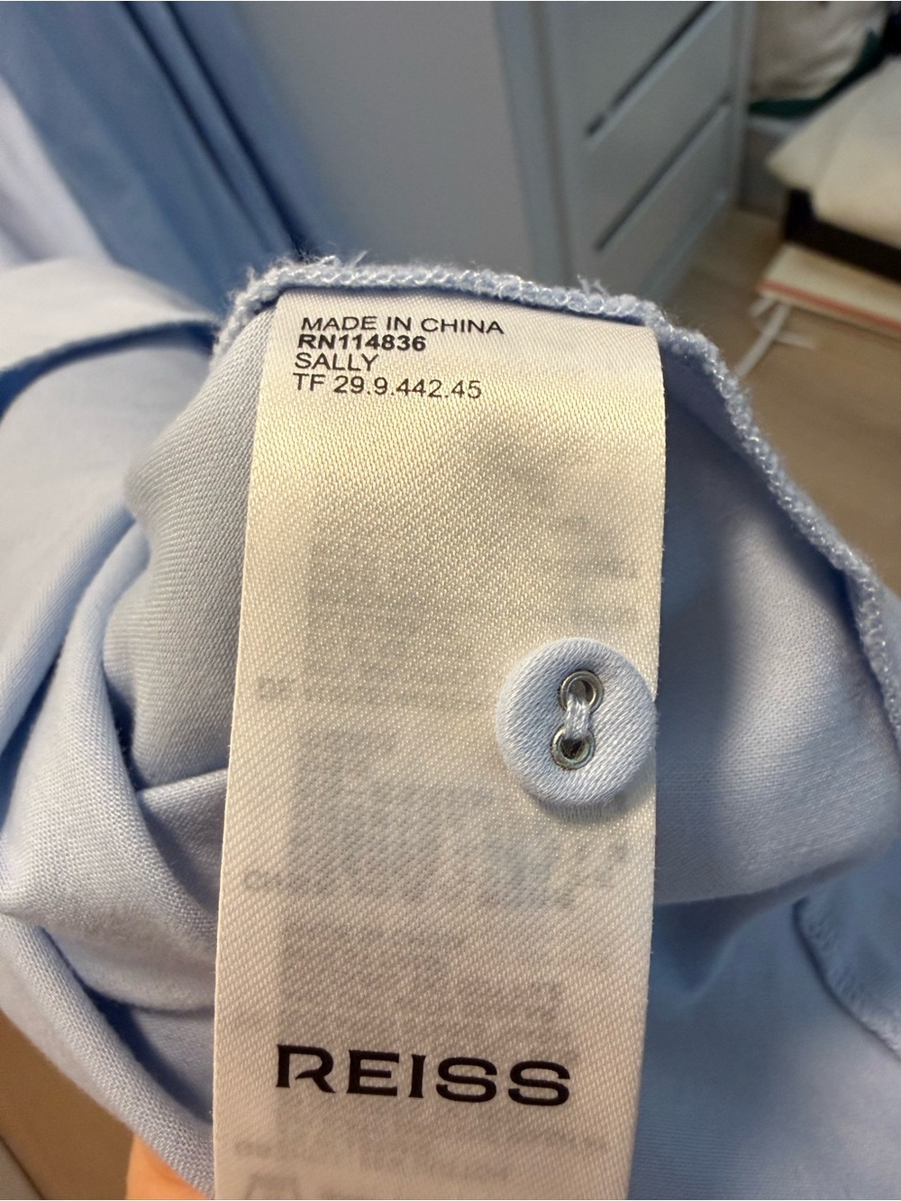 Reiss Sally Light Blue Midi Shirt Dress with Statement Waist - Picture 6 of 9